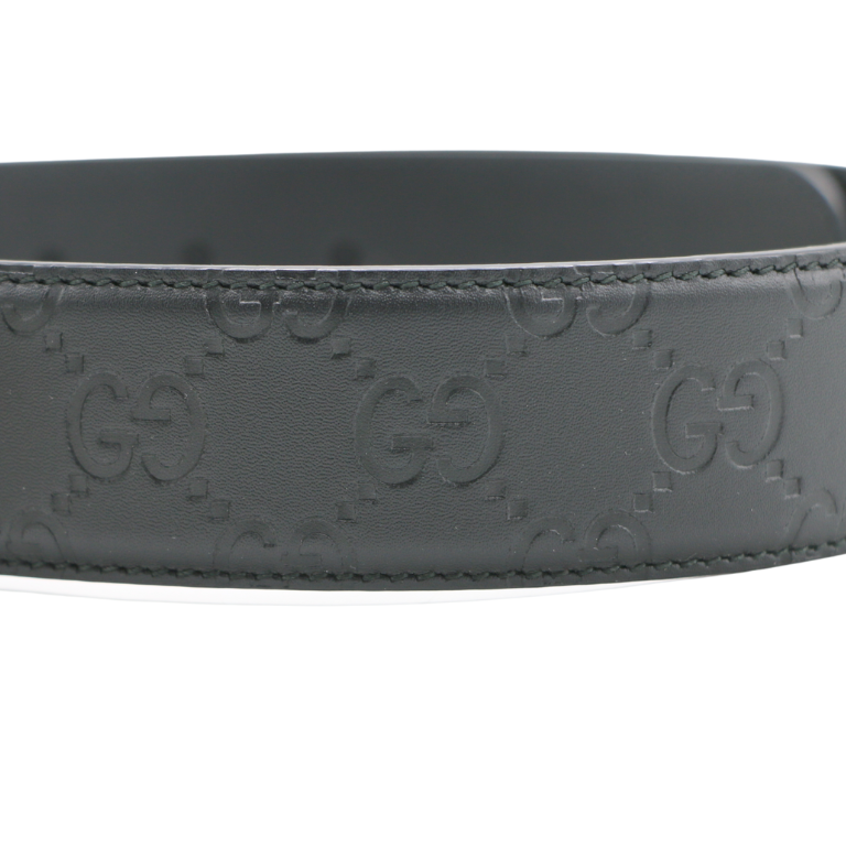 GUCCI ベルト 80/32 Gucci Made In Italy Gg Marmont Embossed Leather Belt Black